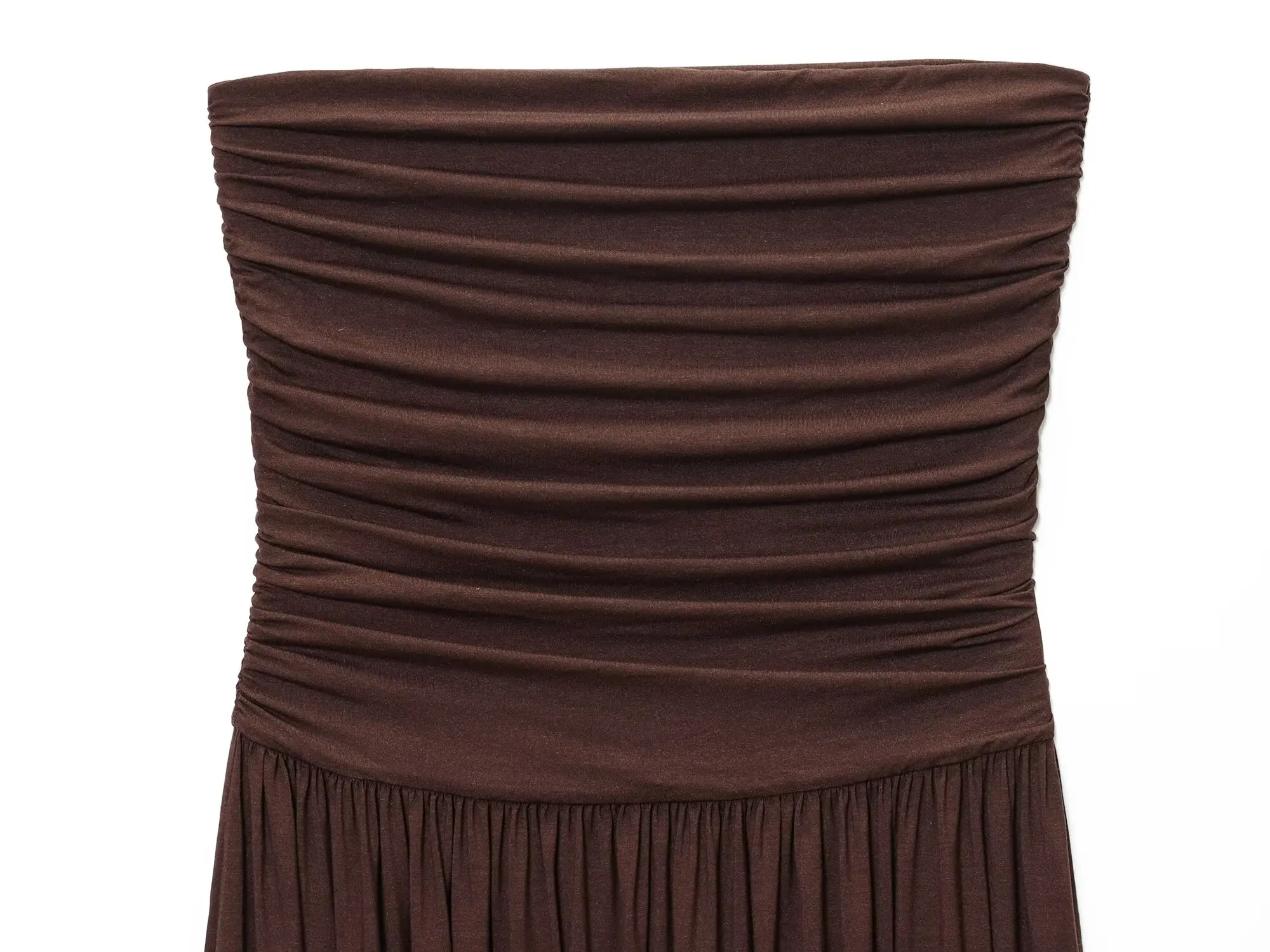 ETJ 2025 nouvelle robe femme élégante sexy épaules dénudées mode plis détails minceur robe sans bret