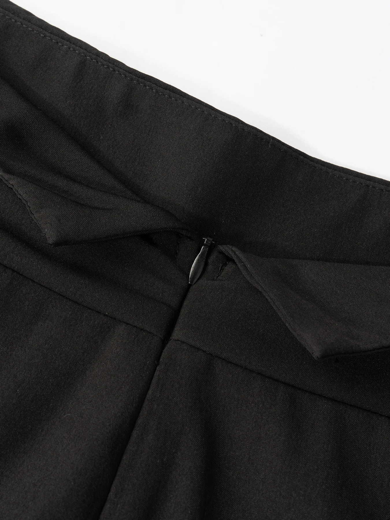 Nouveau pantalon noir pour femme, printemps-été, décontracté, taille haute, coupe large, style taill