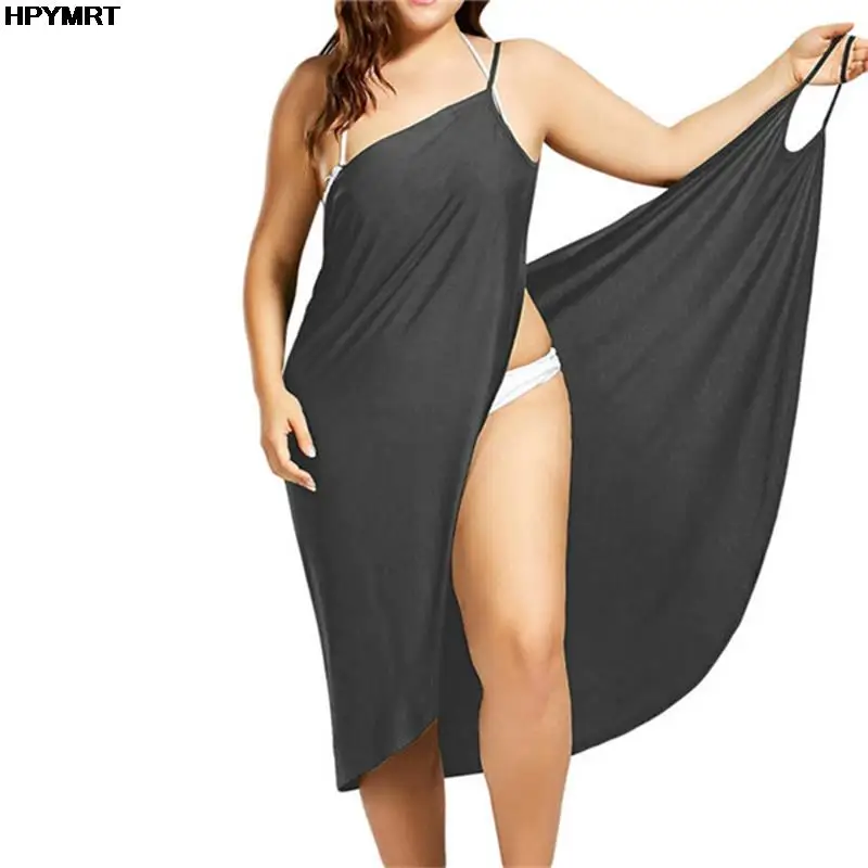 Robe à bretelles croisées sans manches pour femme, tenue Sexy, couleur unie, 5XL, vêtements de plage