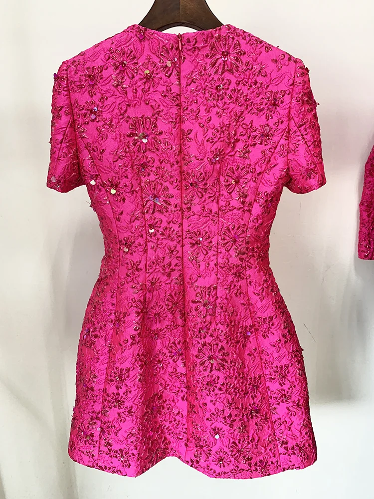 HIGH STREET Nouveauté 2026 Robe de créateur tendance et élégante pour femme, ornée de perles et de j