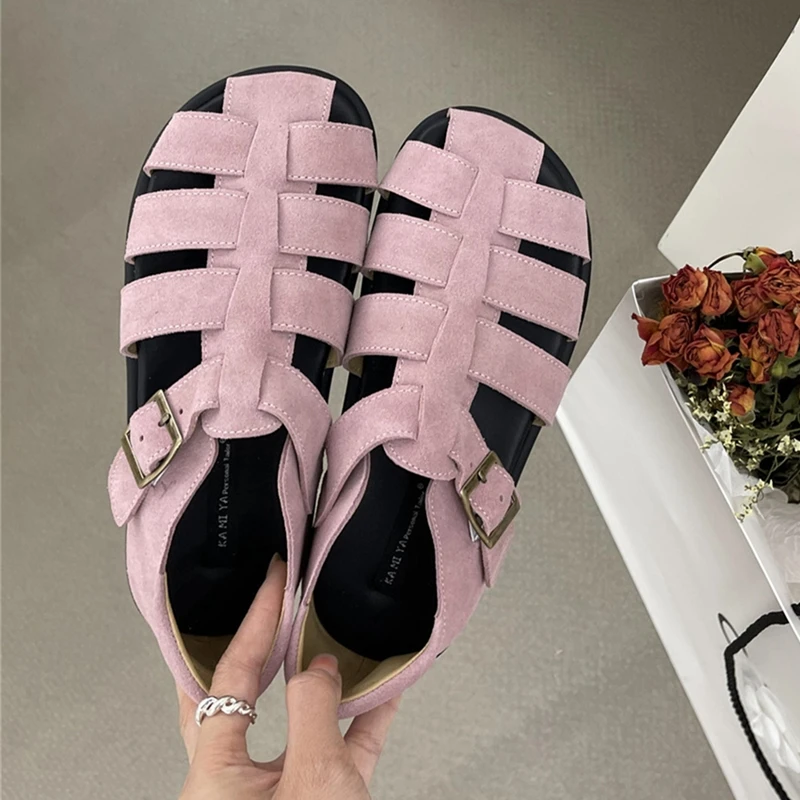 AIYUQI Sandales pour femmes 2026 Nouveauté Sandales romaines tressées évidées pour femmes Chaussures