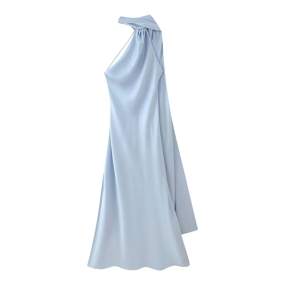 VEITCHE – robe longue en Satin de soie douce pour femmes, élégante, col licou, dos nu, sans manches,