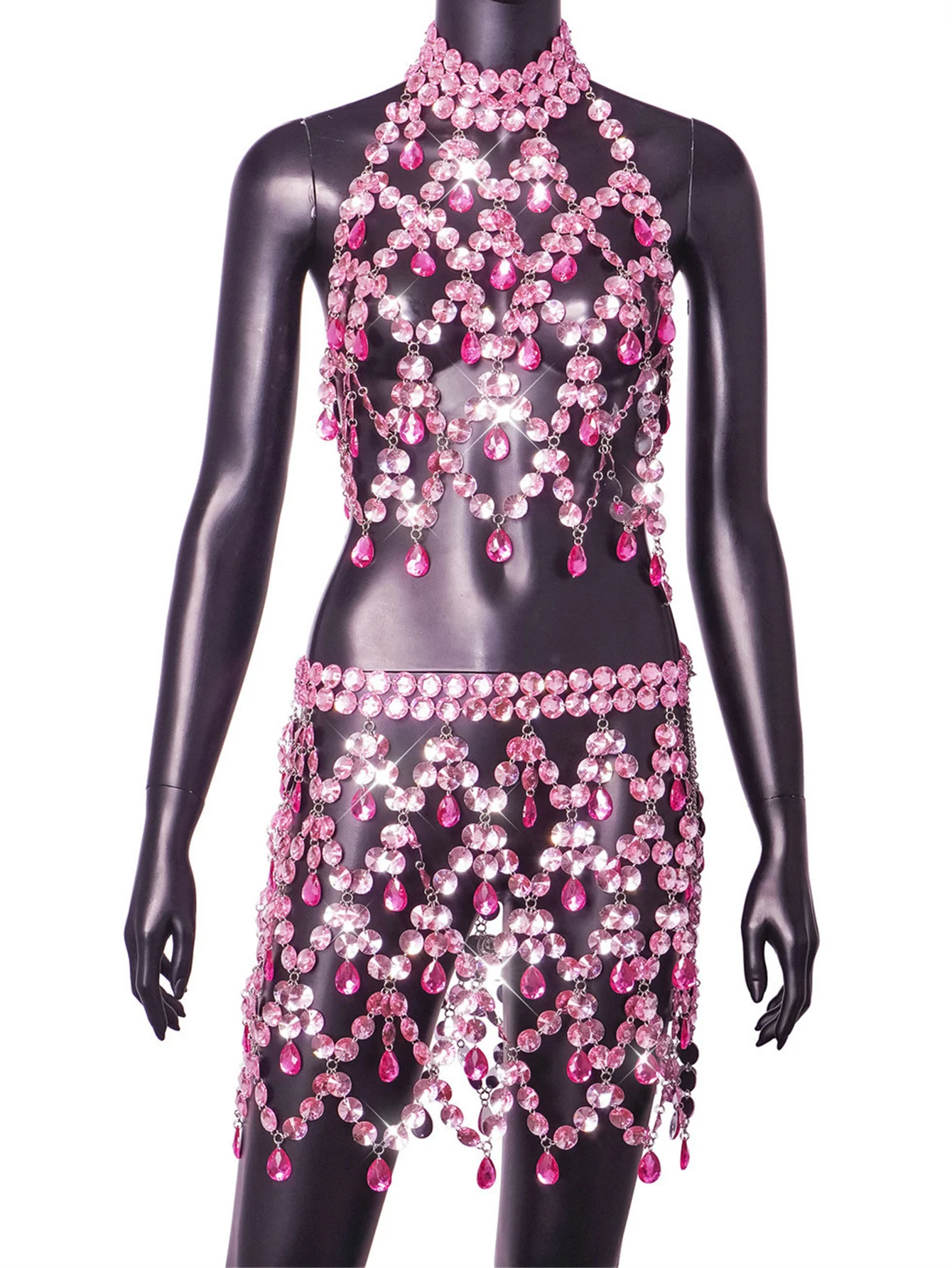 Robe d'été sexy transparente en strass métalliques pour femme 2026, robe de soirée clubbing et de pl