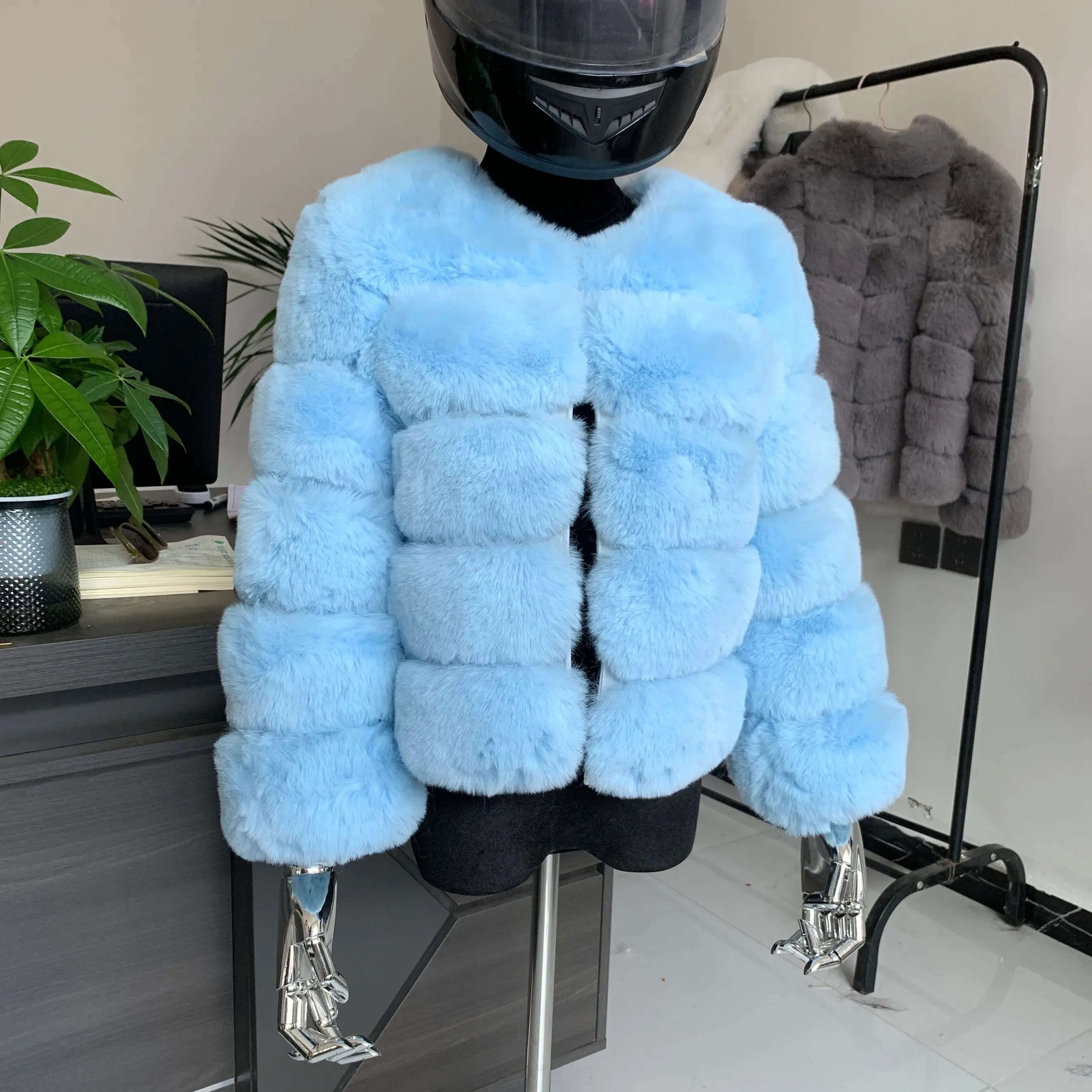Manteau d'hiver pour manteau en fausse fourrure femmes nouveaux vêtements d'extérieur manteau court