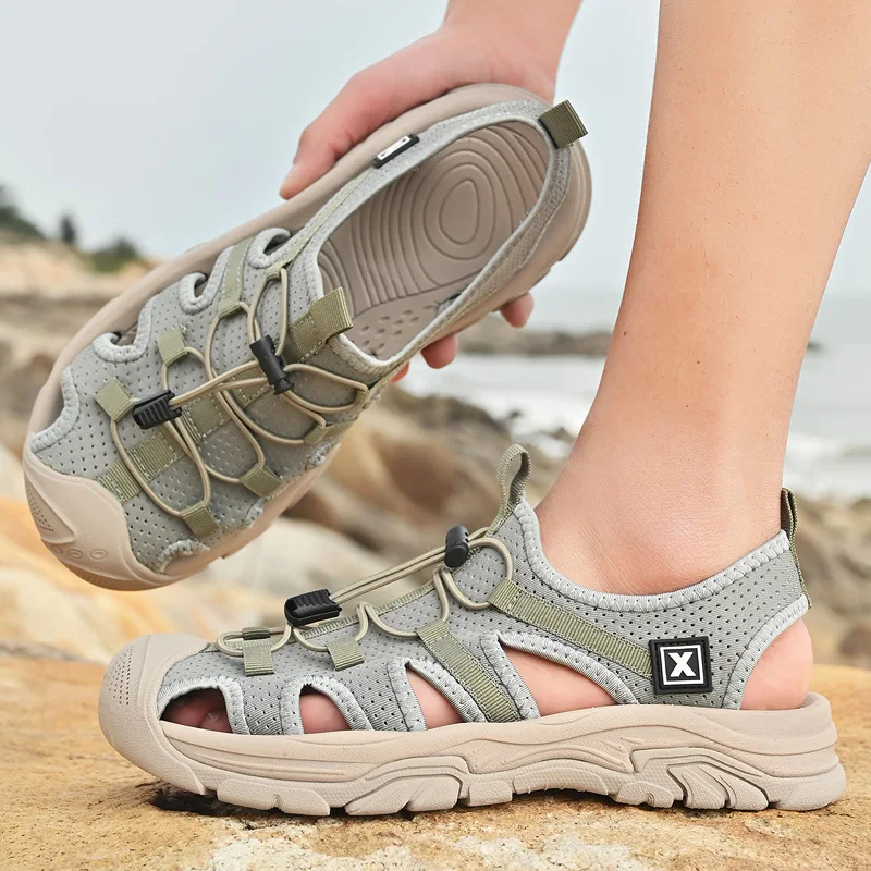 Sandales faites à la main hommes chaussures d'été respirantes homme en plein air hommes sandales ant