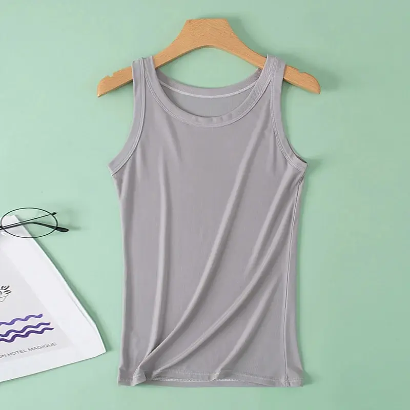 Gilet de couleur unie pour femmes, 3 pièces, mode Joker, Camisole filetée pour jeune femme