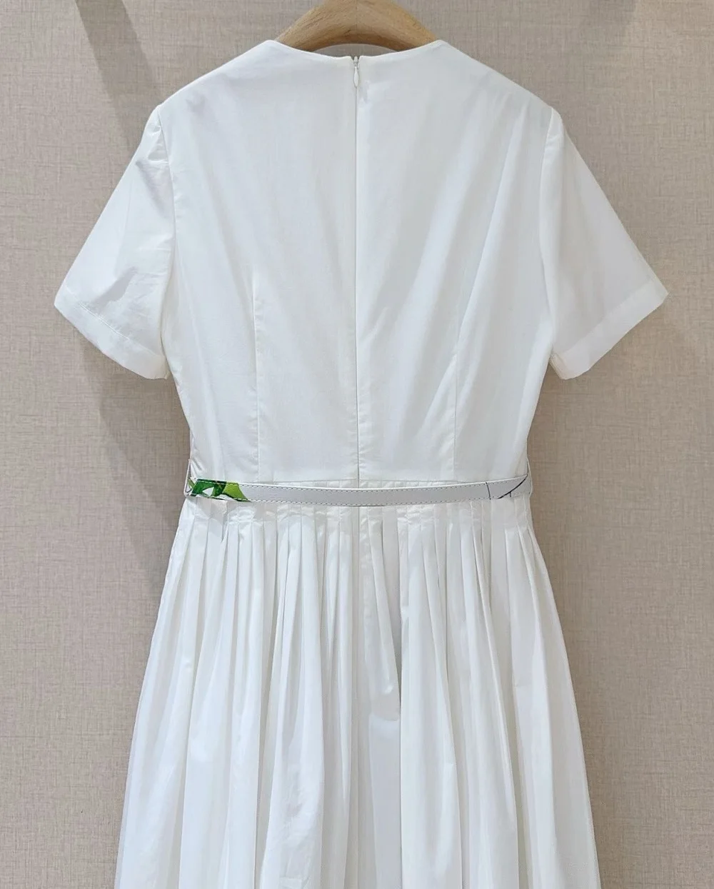 Top qualité nouveau 2026 printemps été robe femmes feuilles vertes imprimé fleuri poche Patchwork ma