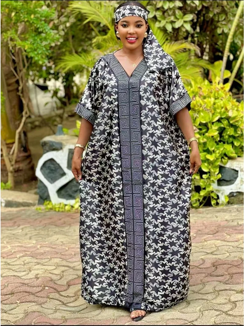 Nouveau caftan africain Robe ensemble châle feuille Robe imprimée coupe ample conception Bubu Robe p