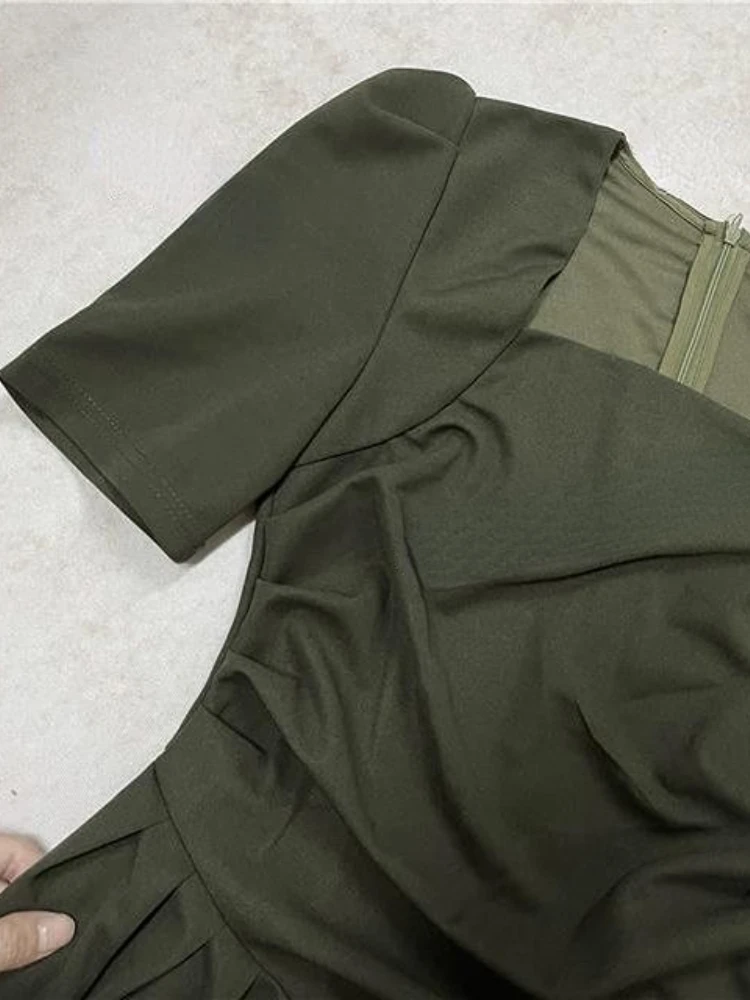 Mini robe à manches bouffantes pour femmes, plis solides, conception d'été, tendre, style 03 coréen,