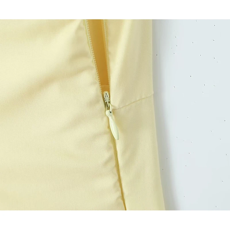 YENKYE-Mini robe en arête de poisson pour femme, taille en arête de poisson, fronde saillante, dos à
