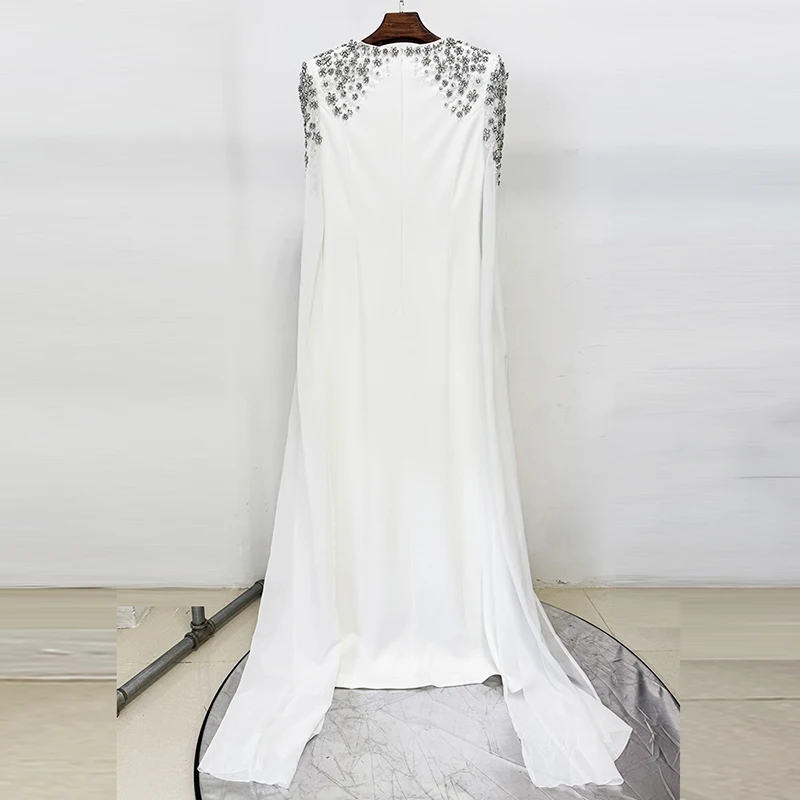 HIGH STREET Nouvelle Collection 2026 Robe de Soirée Longue Maxi pour Femme à Manches Longues Ornée d