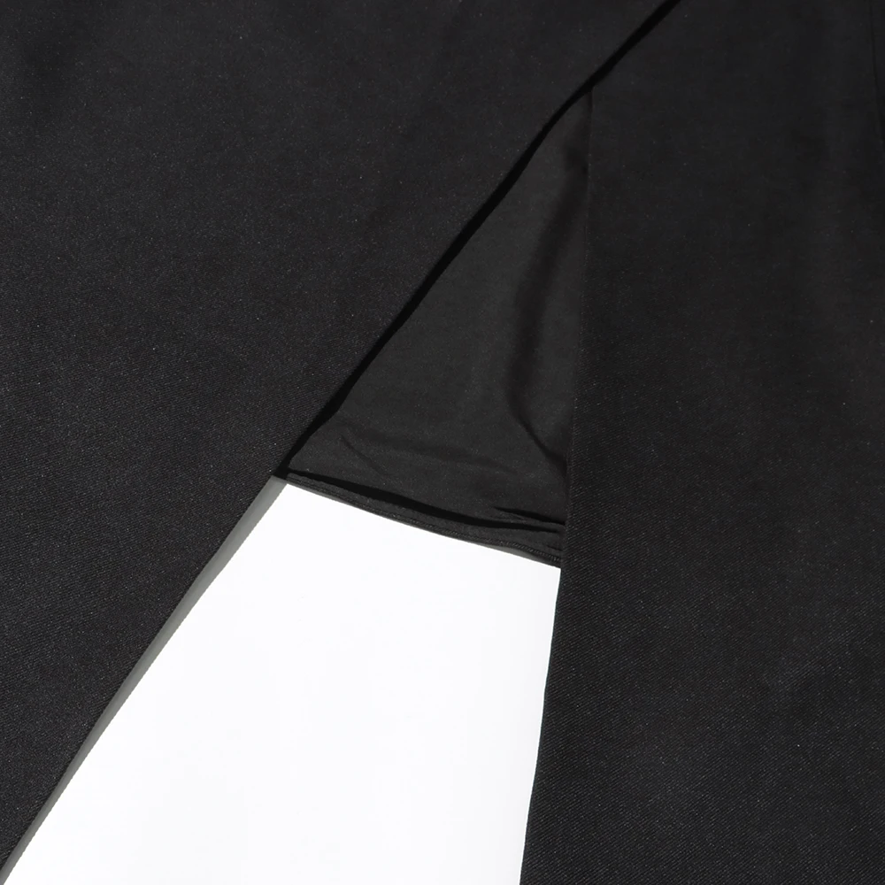 TWOTWINSTYLE détachable cape robes élégantes pour les femmes col carré sans manches taille haute hit