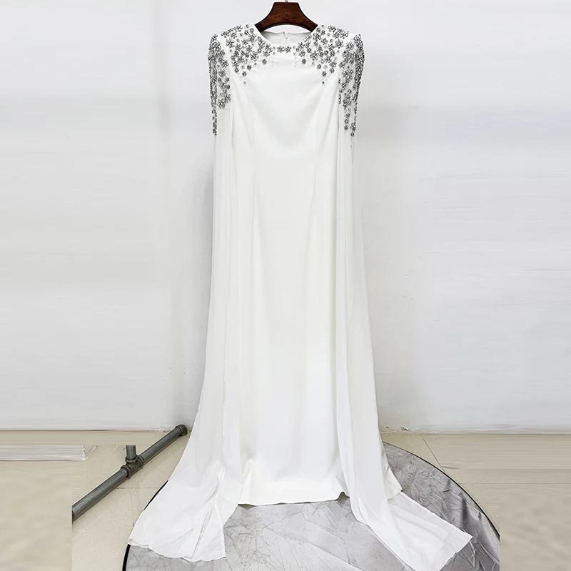 HIGH STREET Nouvelle Collection 2026 Robe de Soirée Longue Maxi pour Femme à Manches Longues Ornée d