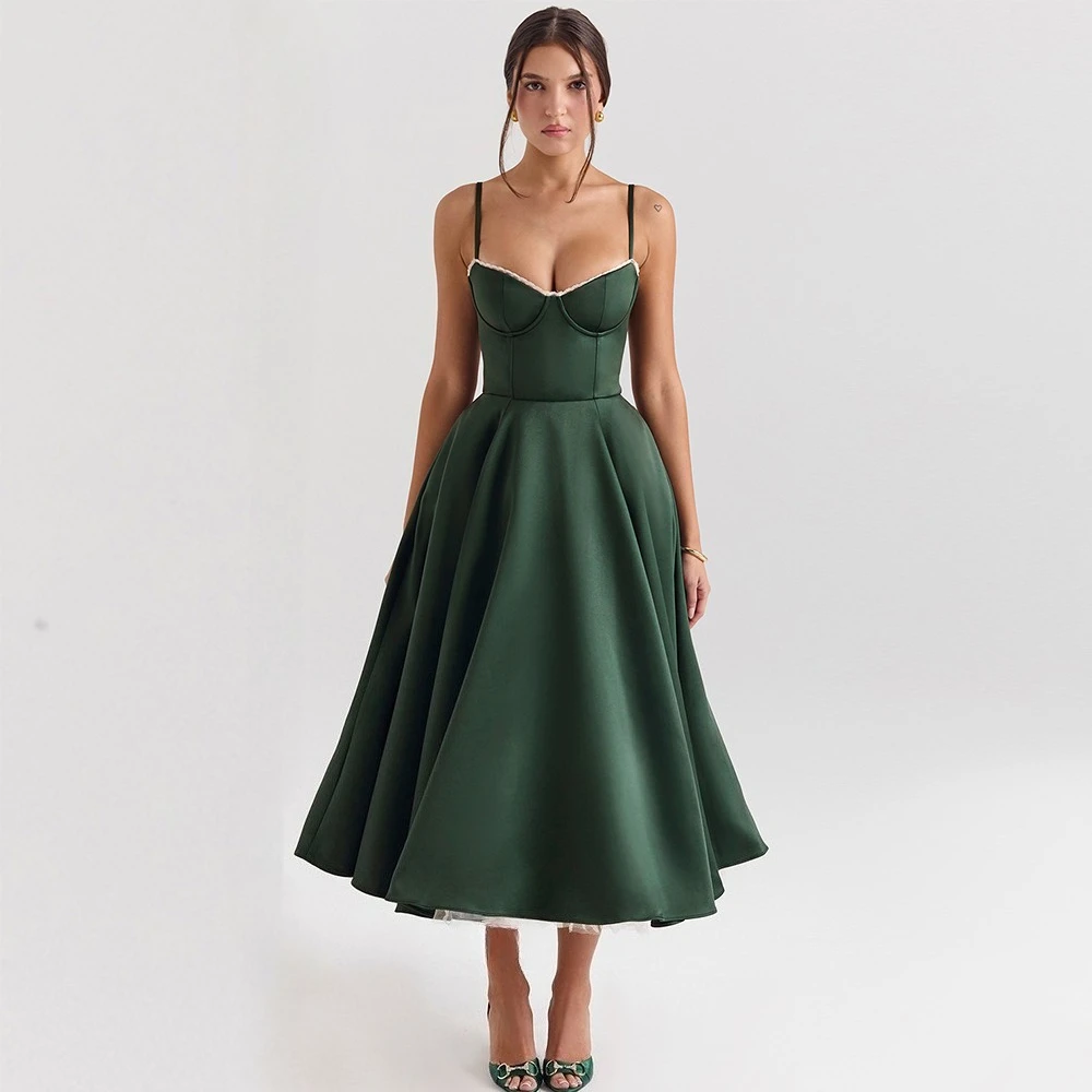 Suninheart été robes de soirée d'invité de mariage femmes vert imprimé fleuri robe Sexy haute fente 