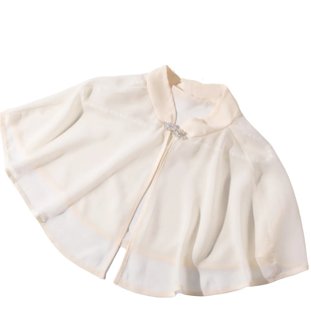 Robe de mariée en mousseline de soie, châle Transparent avec boucle en strass, robes de soirée, foul