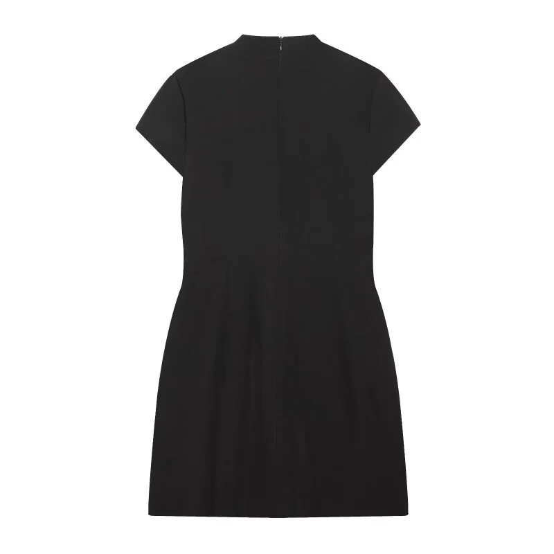 Mini-robe à découpes avec nœud papillon sur le devant, robe moulante à pois à manches courtes pour f