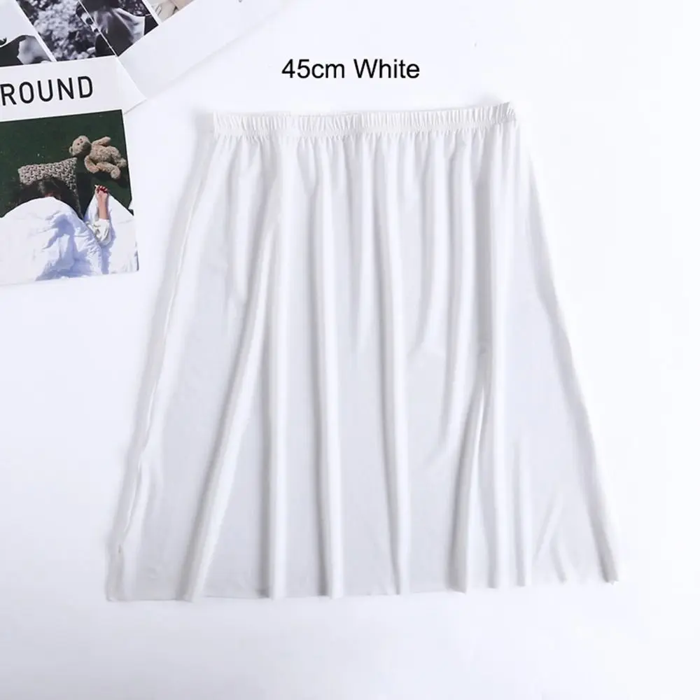 Jupon coloré pour fille, sous-robe de sécurité en soie glacée, longue et mi-longue