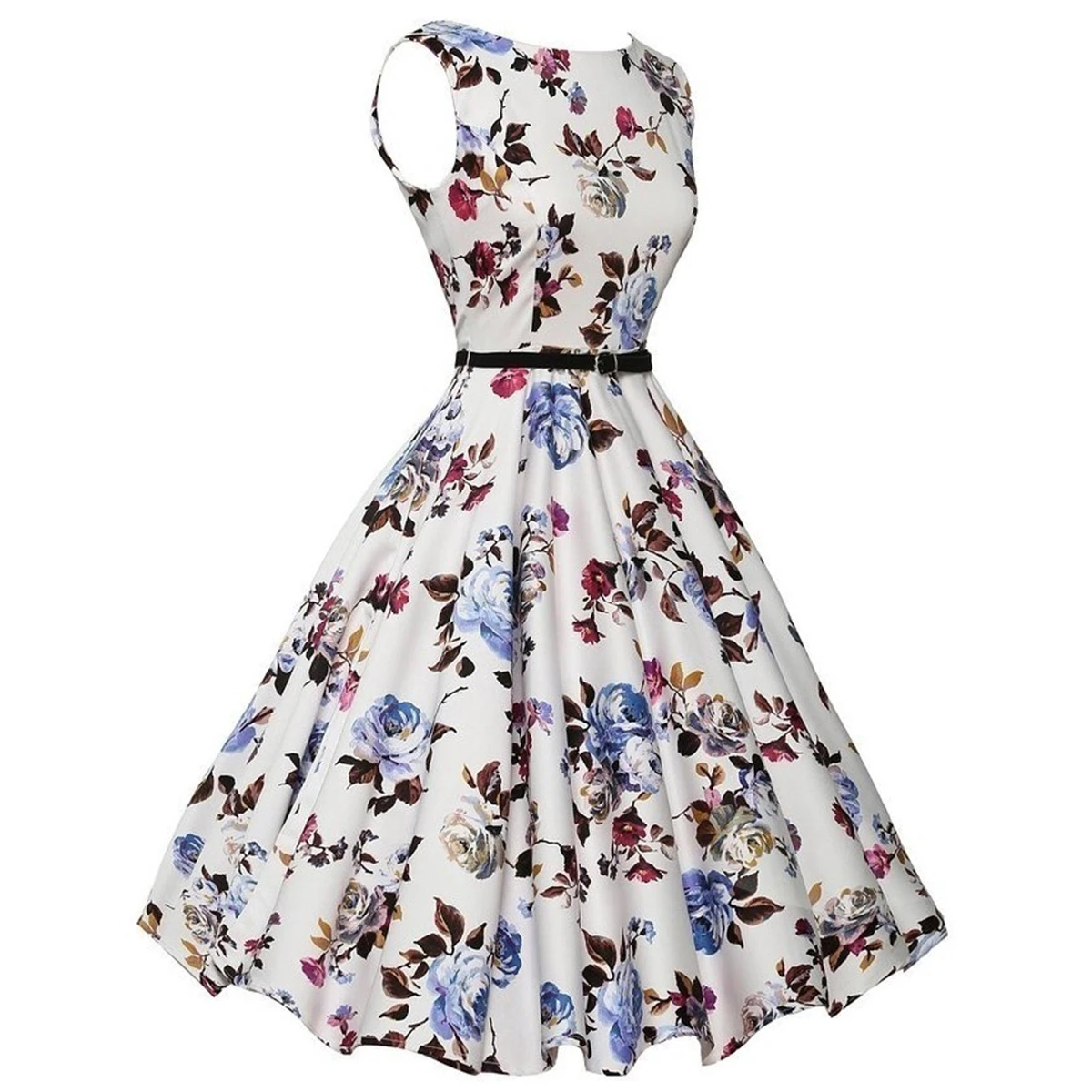 Robes d'été Robe vêtements Robe florale rétro Swing décontracté Vintage robes Rockabilly