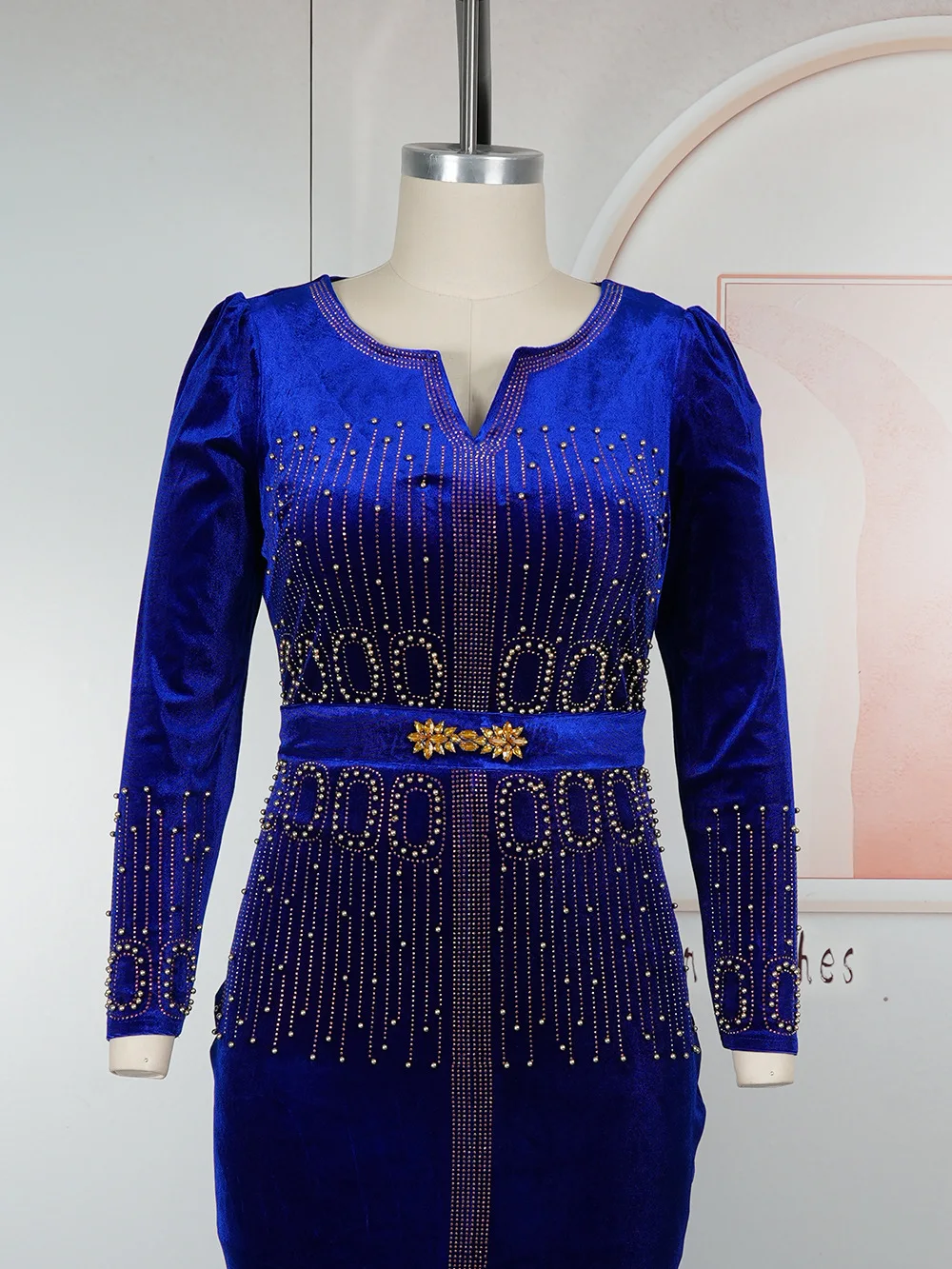Robe de soirée de luxe pour femmes, élégante, manches longues, style sirène, pour mariage, anniversa
