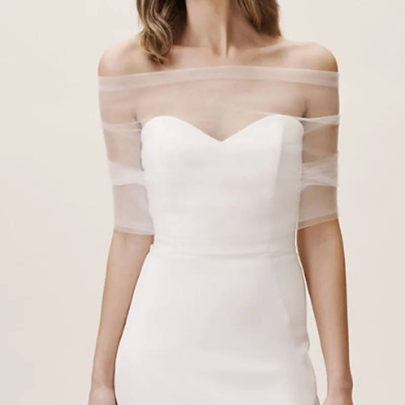 Enveloppes de mariage en Tulle doux et élégant pour femmes, châle détachable, décoration de robe de