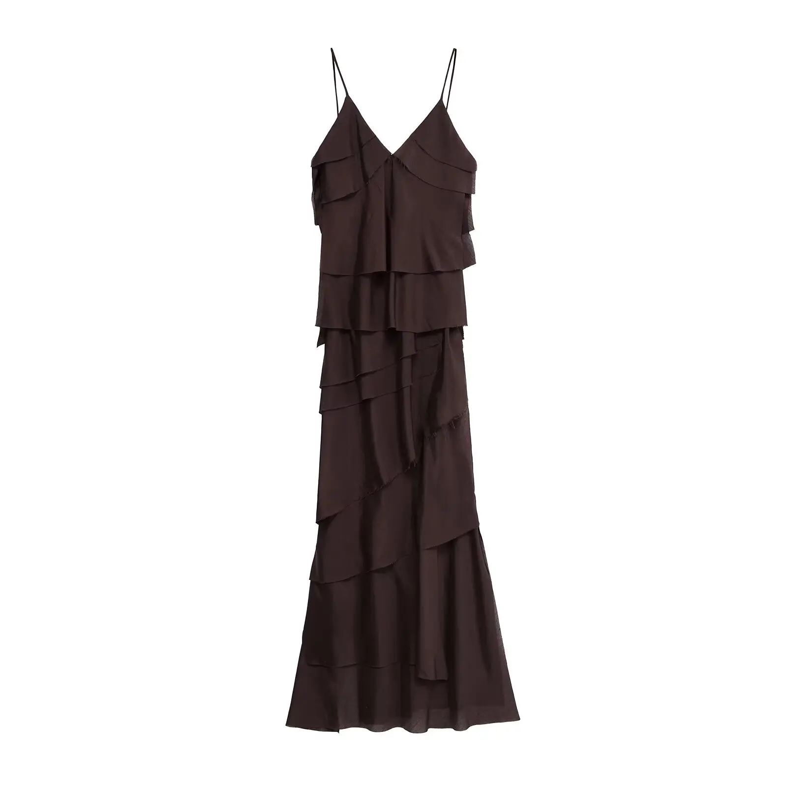 Nouveau 2025 femmes volants en mousseline de soie Maxi robe dos nu fendu Sexy Porm robe rouge longue