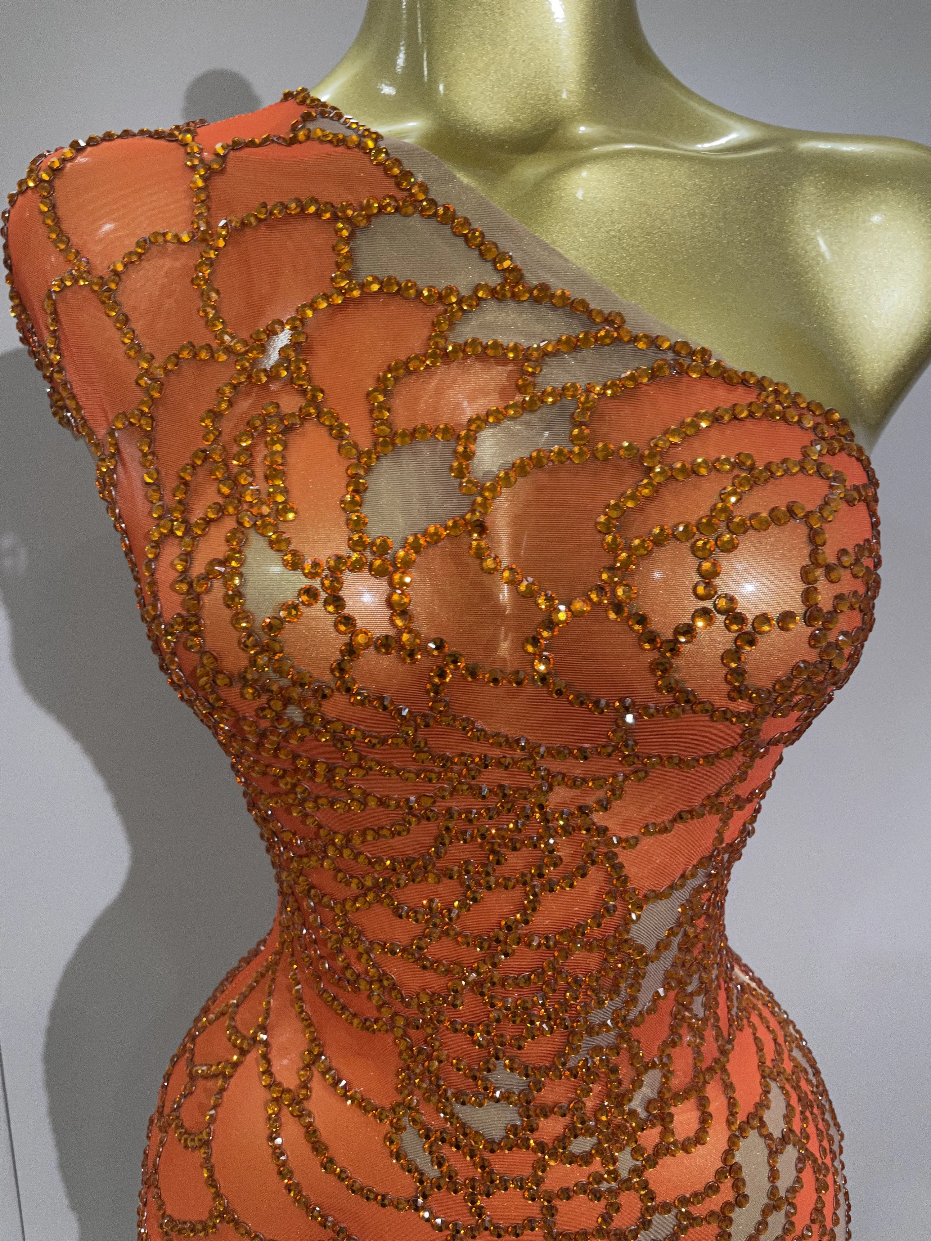 STOCK femmes brillant strass Sexy une épaule culture robe anniversaire célébrer fête robe de soirée