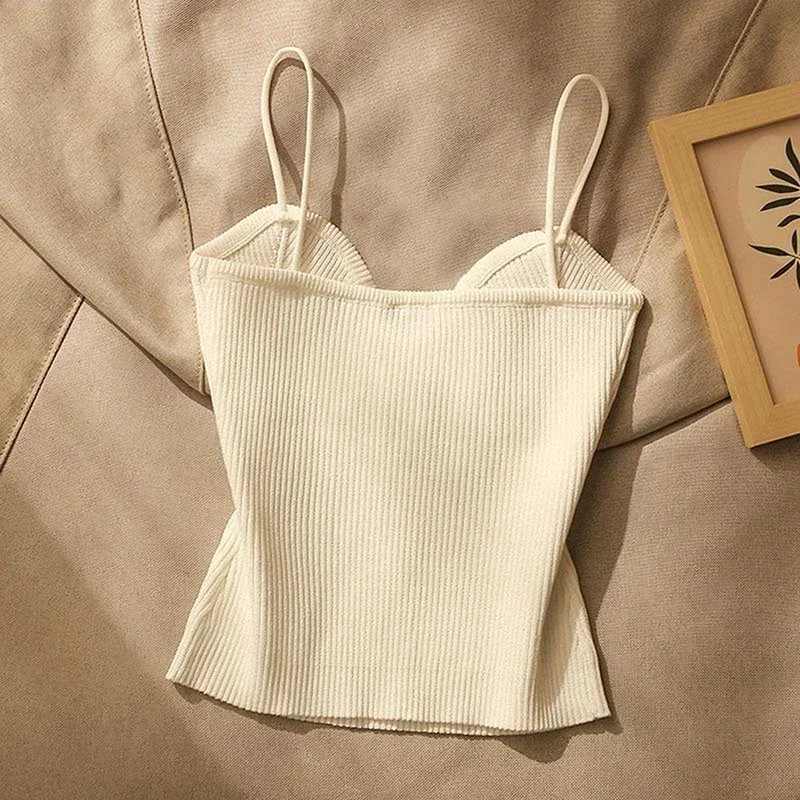 Été croix tricot jarretelle femmes Style français Sexy beauté Camisole coupe ajustée sans manches T-