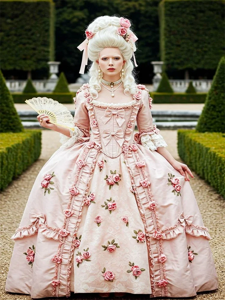 Robe A La Francaise 18ème siècle rose Rococo Robe de princesse florale cour française reine royale M