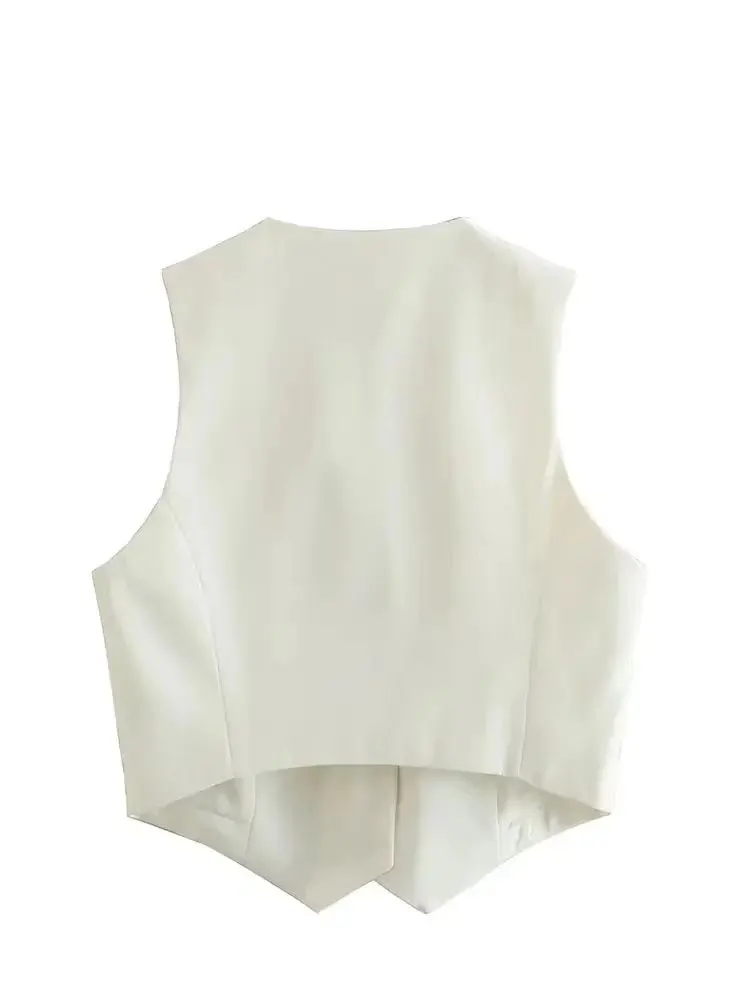HH mode femmes gilet sans manches gilets pour femmes Chic col en v simple boutonnage dames élégant b