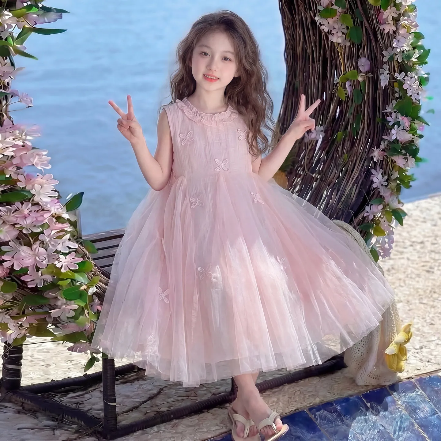 Robe pour filles 2026, nouvelle collection été, robe tendance pour enfants, robe de plage pour les v