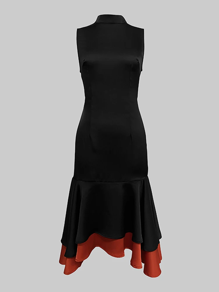 Gymystars – robe de soirée à volants pour femmes, sans manches, mode urbaine, noir, rouge, couleur c