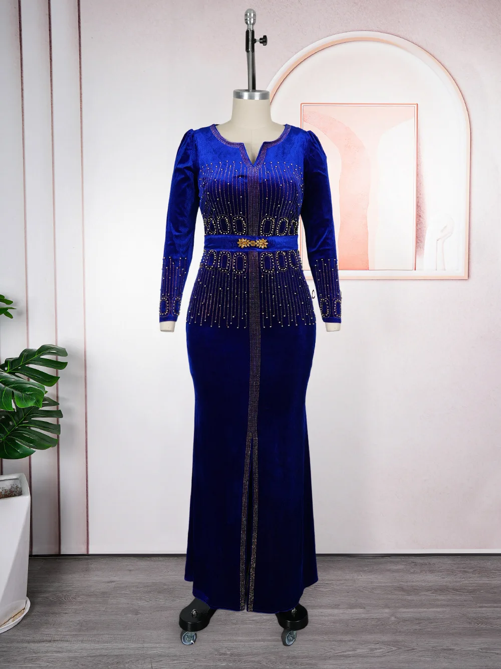 Robe de soirée de luxe pour femmes, élégante, manches longues, style sirène, pour mariage, anniversa
