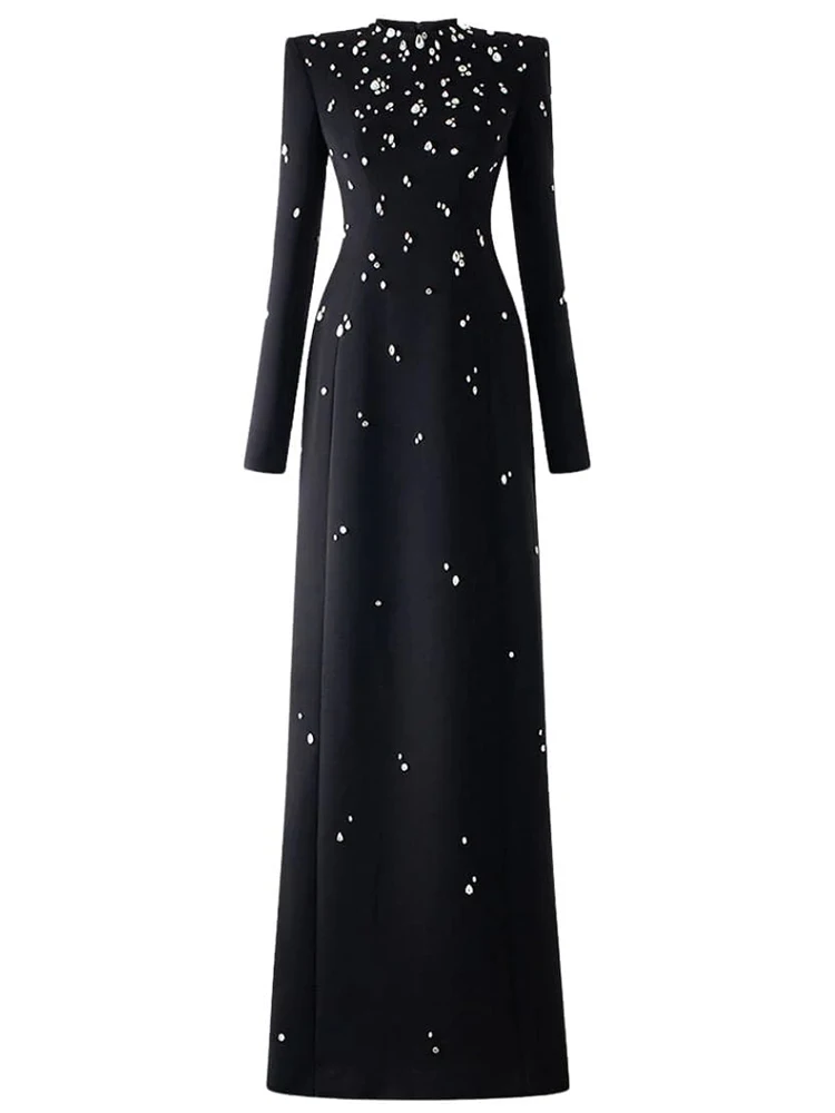 Robe longue maxi pour femme, de haute qualité, nouvelle collection 2026, design de créateur, ornée d