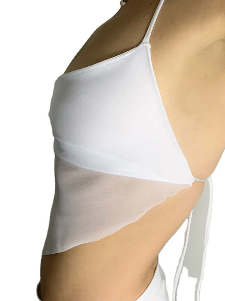 Fleur impression col en v à lacets ventre culture hauts été femmes décontracté sauvage maison vêteme