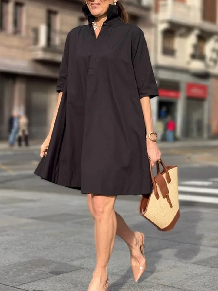 Robe en coton et lin pour femmes, décontractée et élégante, nouvelle mode d'été, manches courtes, bl