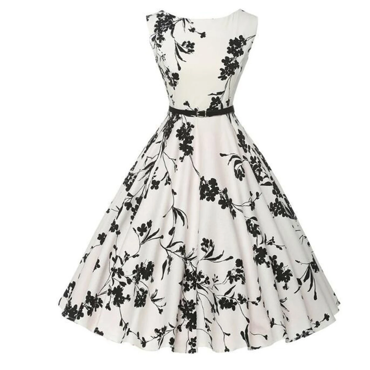 Robes d'été Robe vêtements Robe florale rétro Swing décontracté Vintage robes Rockabilly