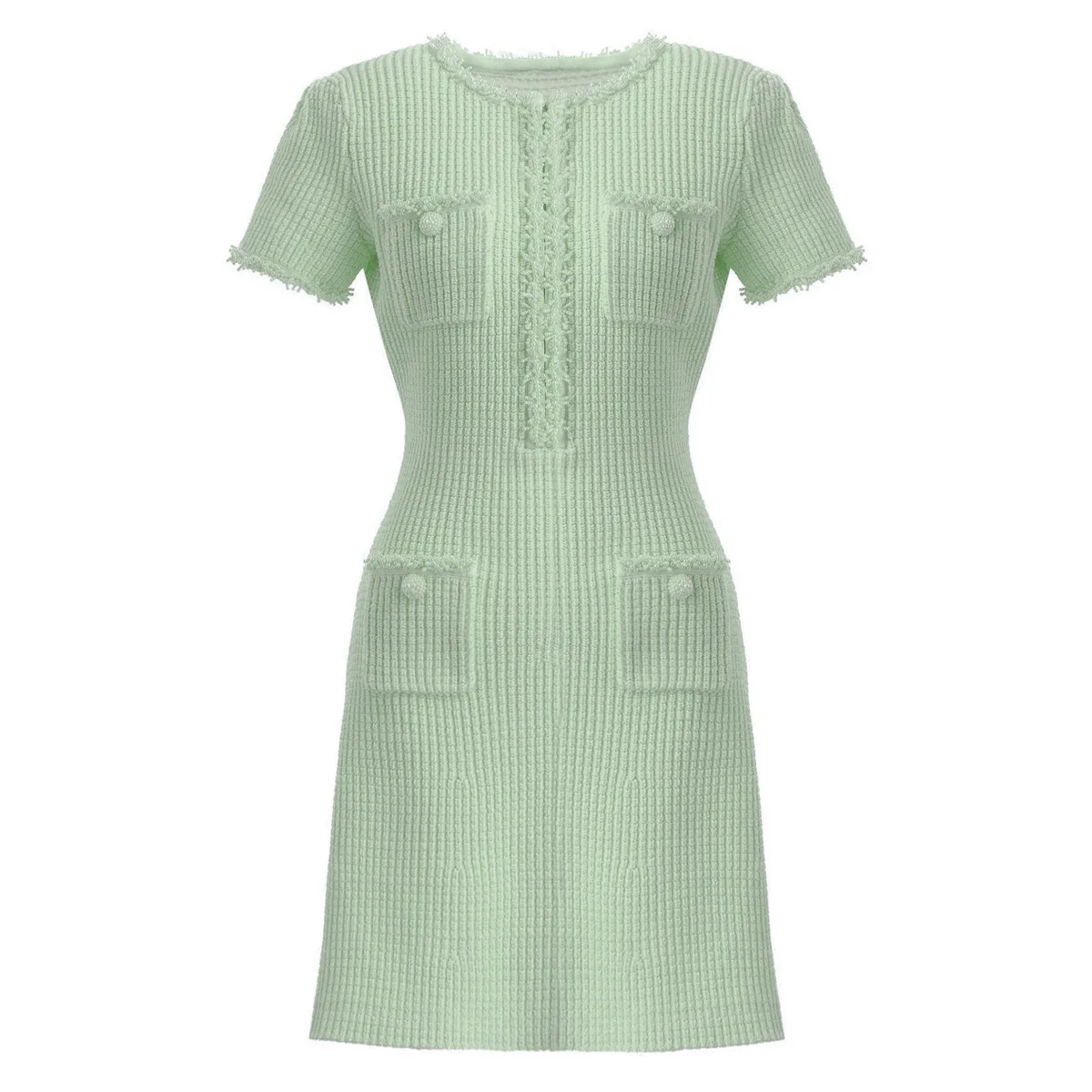 Robe trapèze tricotée pour femmes, haute qualité, nouvelle mode d'été européenne et américaine, perl