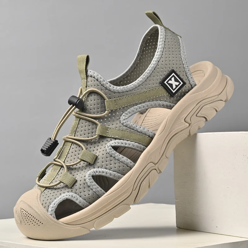 Sandales faites à la main hommes chaussures d'été respirantes homme en plein air hommes sandales ant
