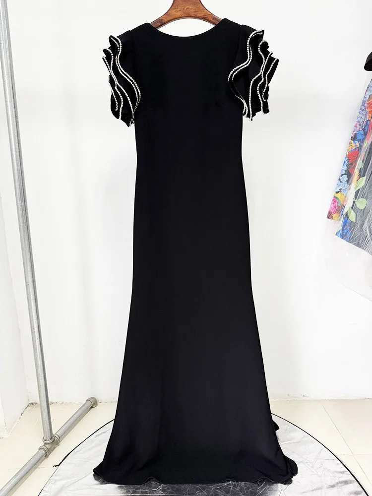 HIGH STREET Nouvelle Collection 2026 Robe Longue de Soirée Designer pour Femme, Ornée de Perles et d