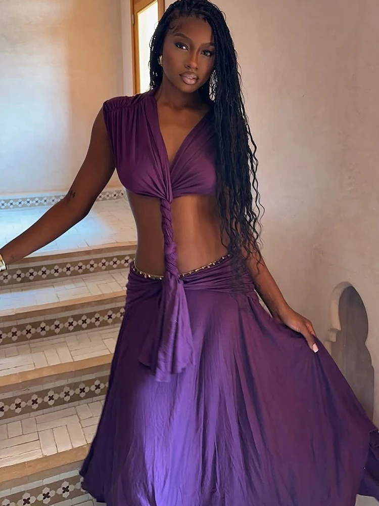 Robe sans taille Sisterlinda pour femme, coupe irrégulière, dos nu, patchwork, couleur pêche, élégan