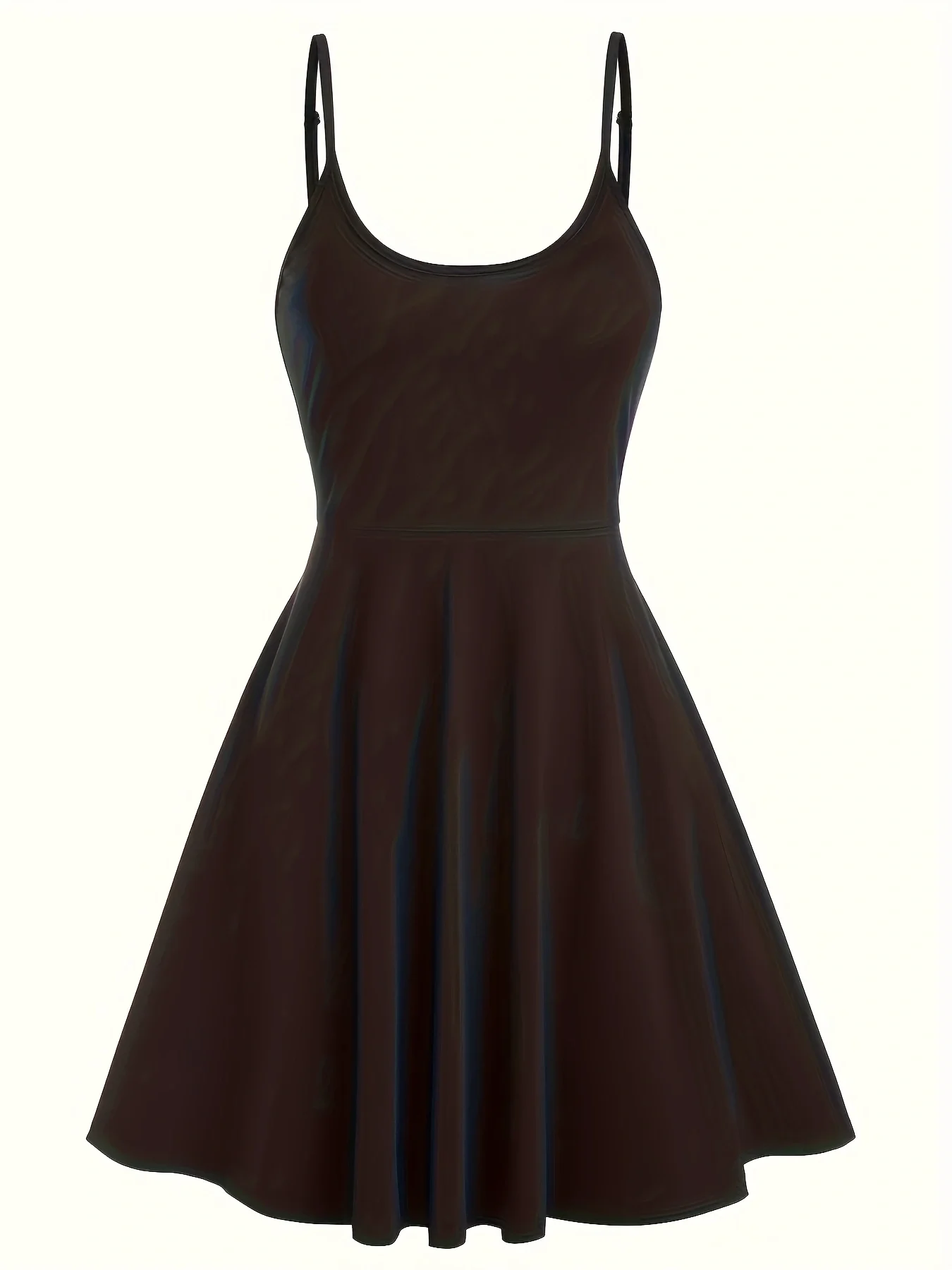 Robe d'été décontractée et polyvalente pour femmes grandes tailles ; robe nuisette unie à fines bret