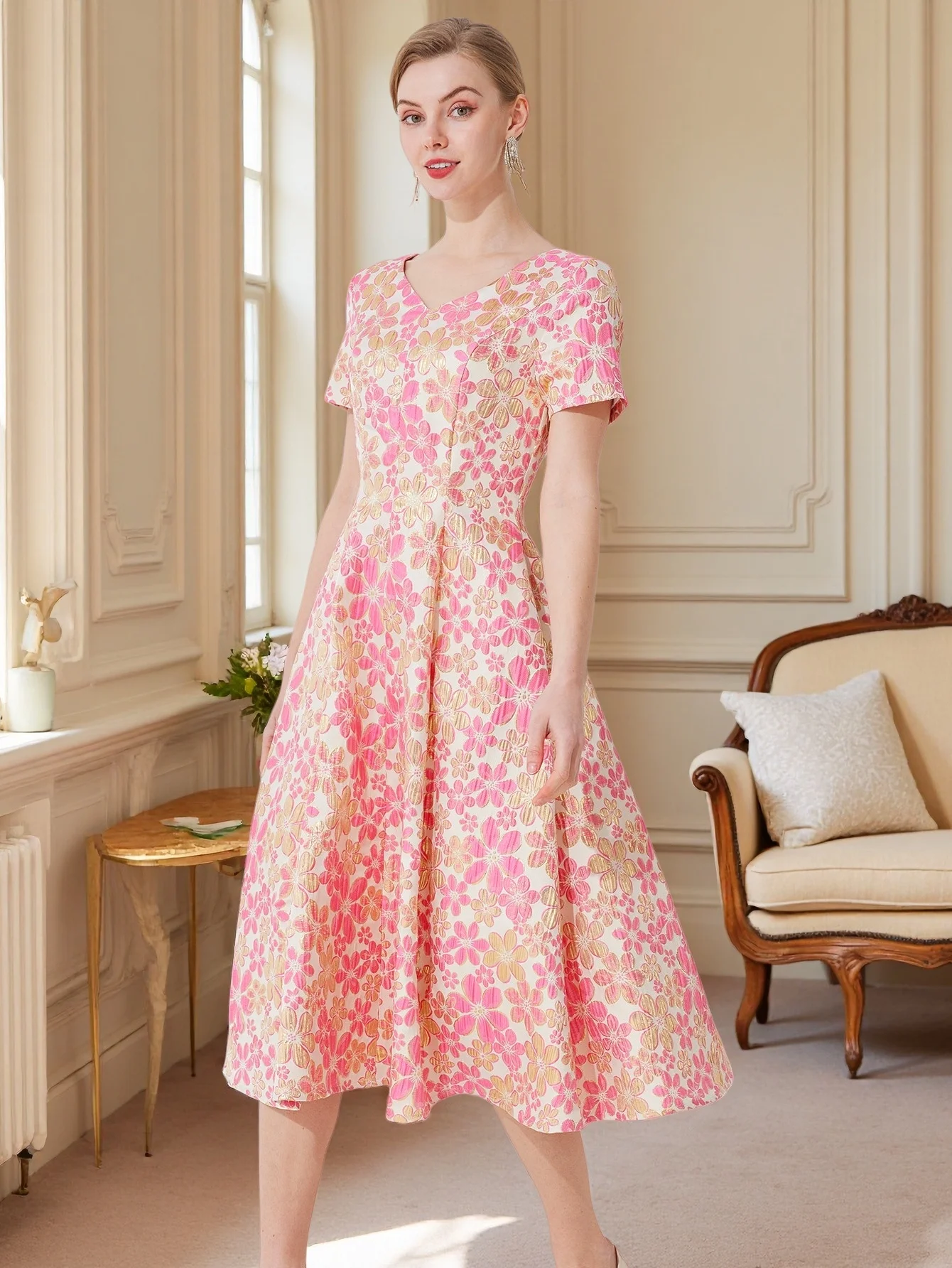 Robe Jacquard élégante et décontractée pour femmes, nouvelle collection printemps été, robe de soiré