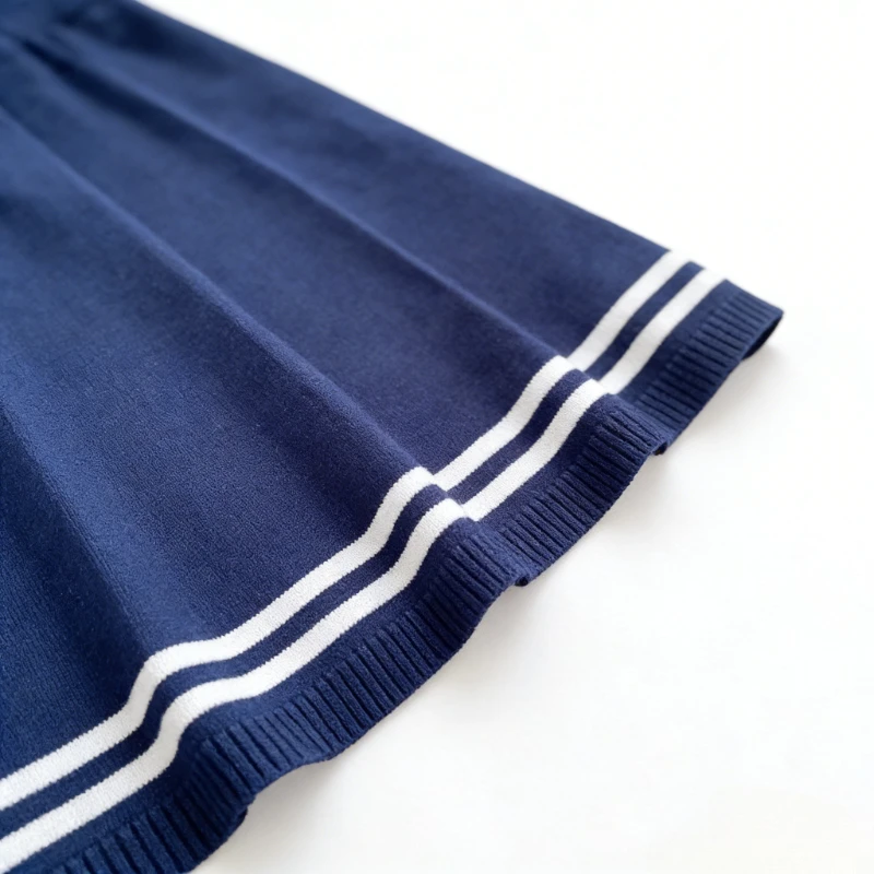 Robe mini décontractée pour femme, blanche, à manches courtes, col Peter Pan, avec nœud, ourlet rayé