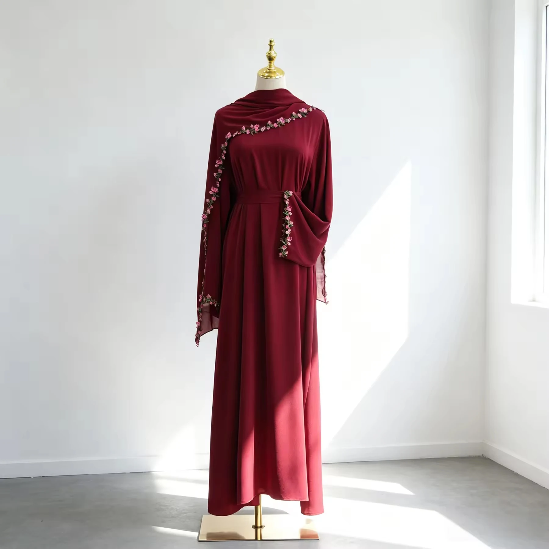 Robes pour femmes Zahraa, vêtements islamiques, robe décontractée, dentelle florale, nouvelle abaya