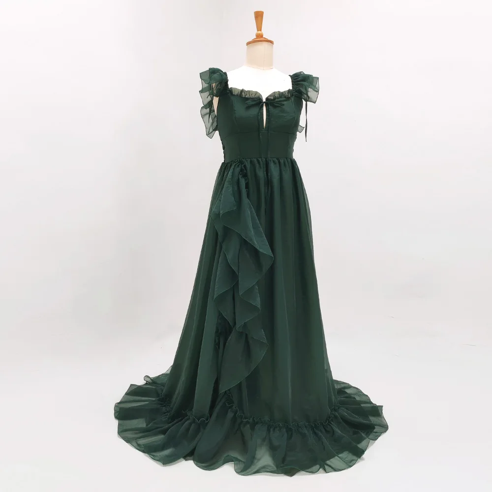 Robe Camisole en Tulle vert foncé, pour séance Photo, robe de photographie enceinte pour femmes, Cos