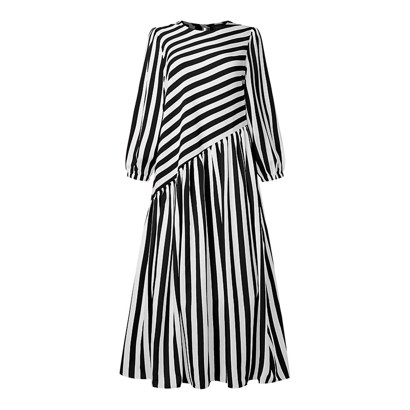 ZANZEA 2025 mode automne robes à rayures femmes élégant à manches longues Robe de soirée travail rob