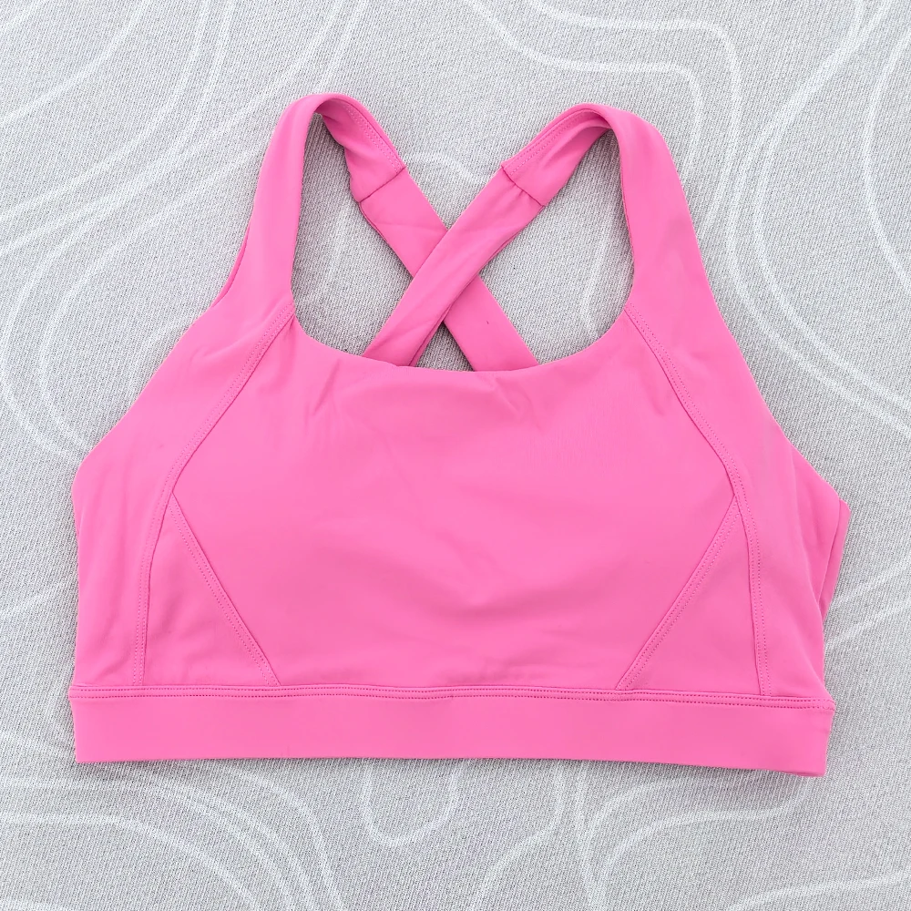 Soutien-gorge de Fitness pour femmes, couleur unie, serré, entraînement complet, dos croisé, sous-vê