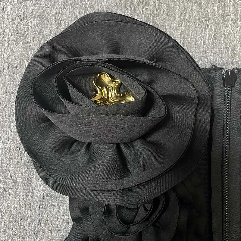 Robe moulante sexy en dentelle rouge 3D à manches longues pour femmes, robe de soirée élégante pour
