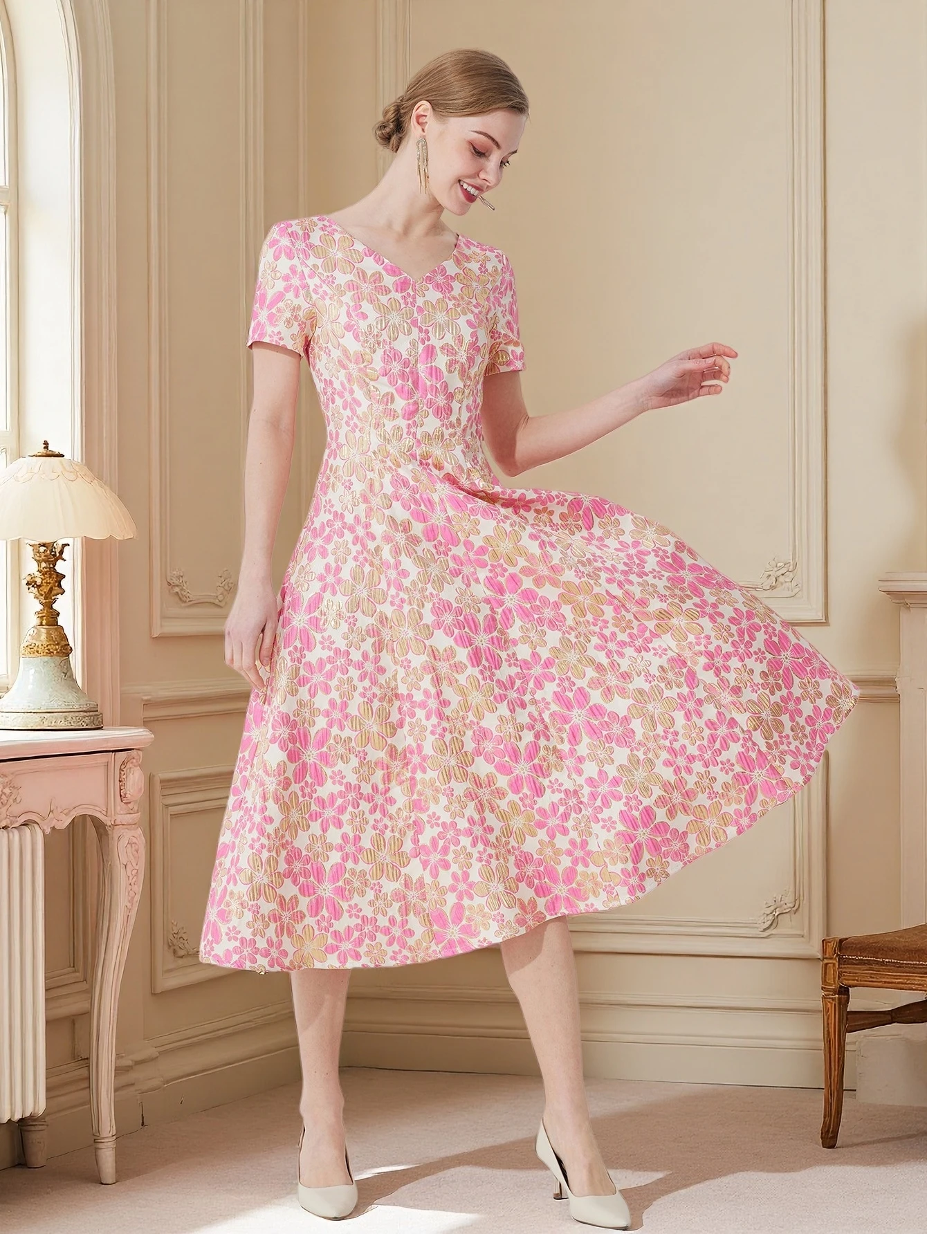 Robe Jacquard élégante et décontractée pour femmes, nouvelle collection printemps été, robe de soiré