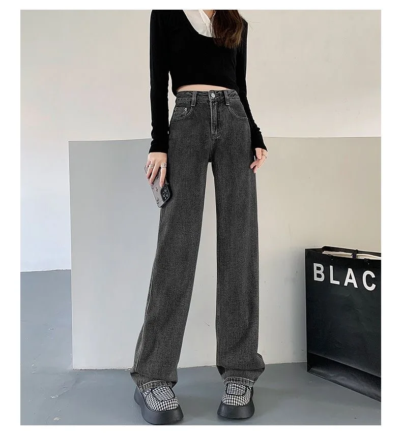 Nouveaux Styles d'automne et d'hiver adaptés à toutes les saisons, jean basique pour femmes, taille 